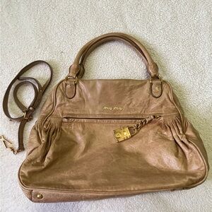 Authentic Miu miu Hobo Beige Gold